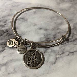 Alex and Ani Silver Letter A Initial Bracelet